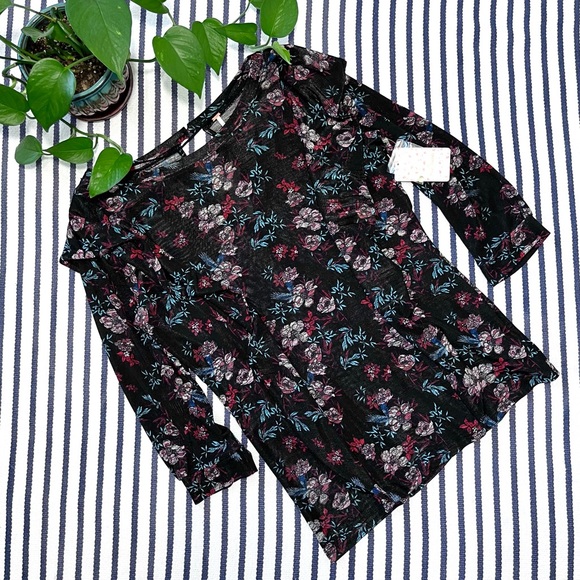 Free People Dock Street Black Floral Blouse - Picture 4 of 10